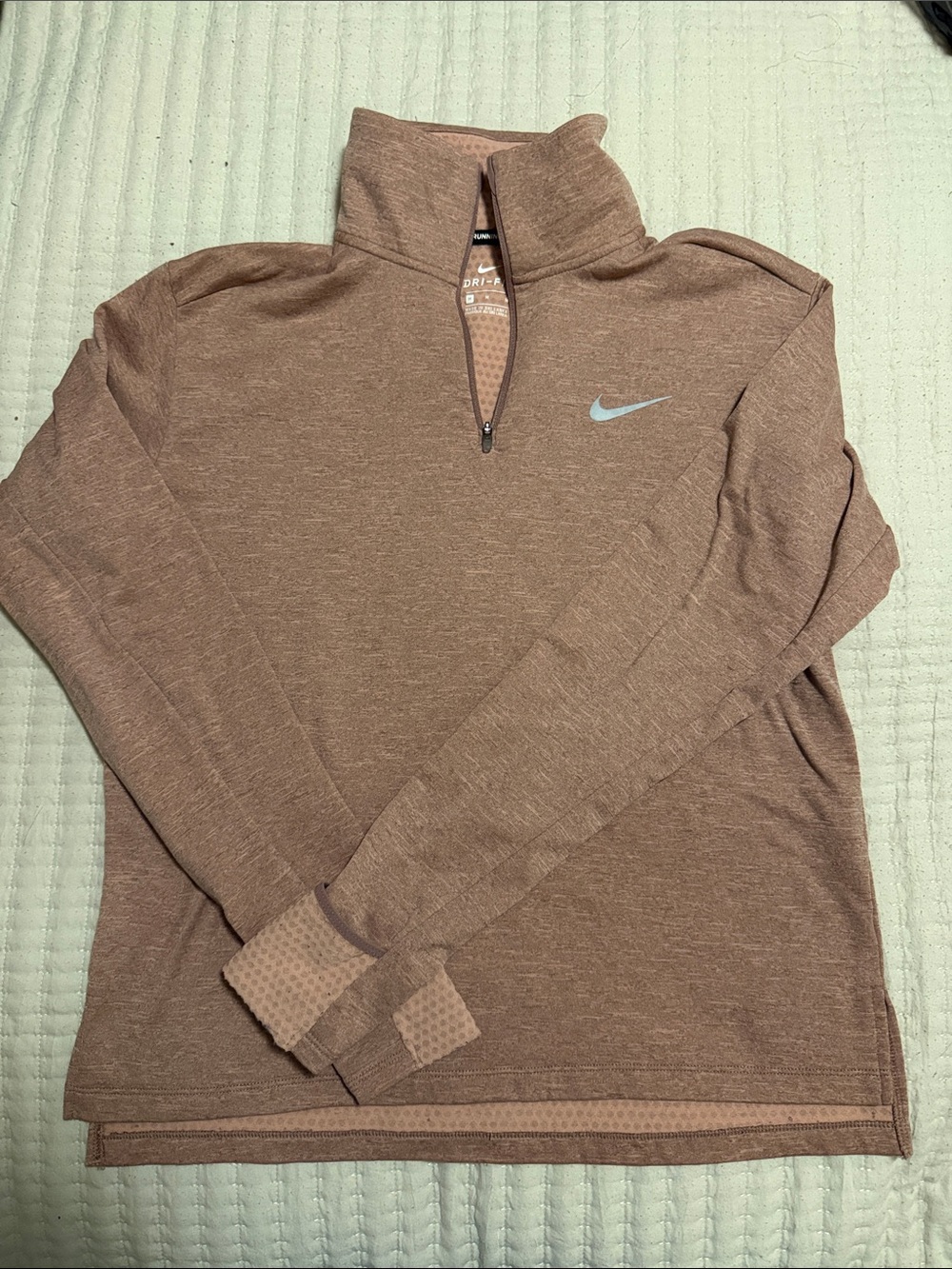 Nike Pro Dri-Fit Half-Zip Performance Pullover - Dusty Pink